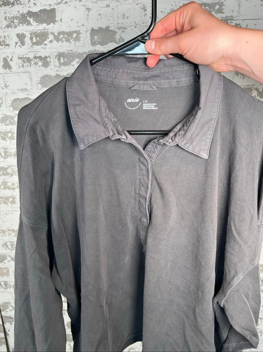 Aerie | women dark gray Henley shirt